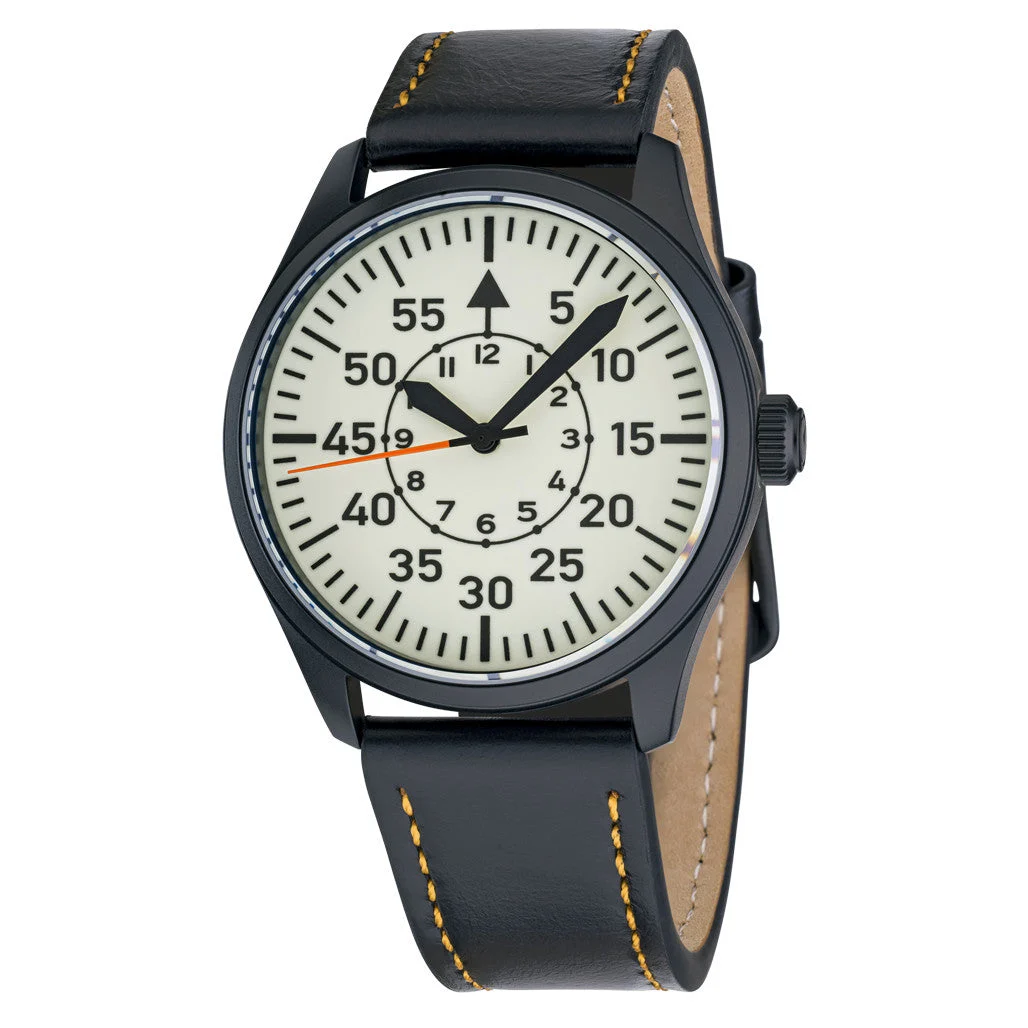 Islander DLC Aviator Automatic Watch with Full Lume B-Dial #ISL-182 48 mm kol saati
