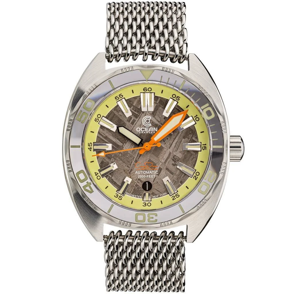 Ocean Crawler Core Diver Swiss Automatic Watch with Meteorite Dial #CD-V3-1324 50 mm kol saati