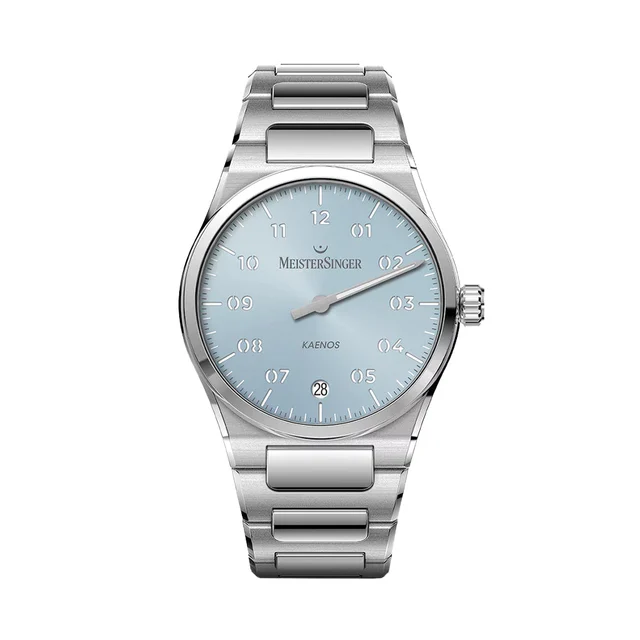 Meistersinger Kaenos 40mm - Ice Blue on Bracelet KS914 kol saati