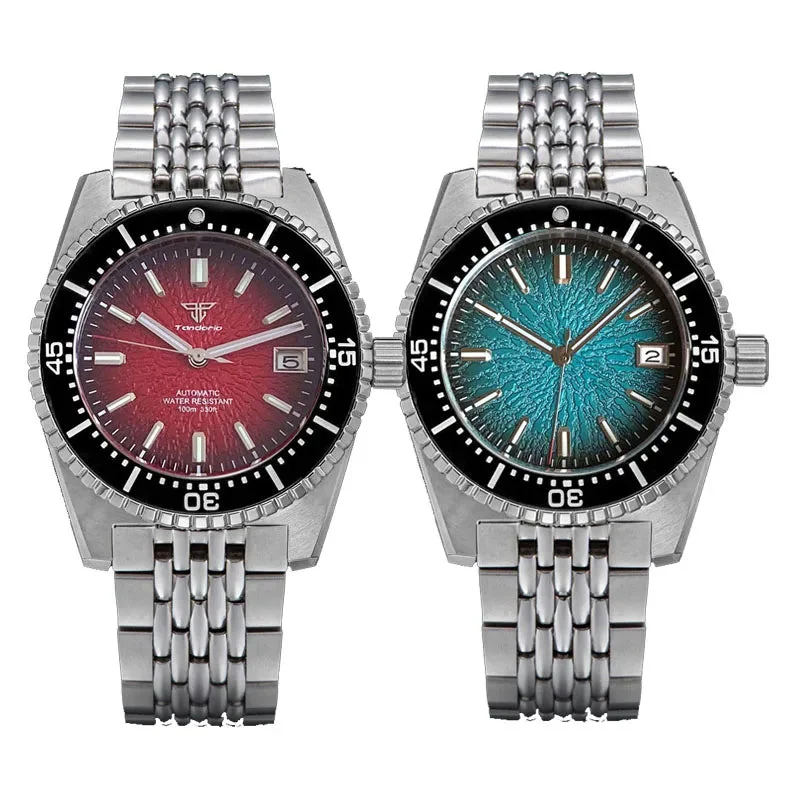 Tandorio Watches Diver Mod Tandorio TD230S Fashion 40mm NH35 Automatic Texture Dial Radiation Date Sapphire 20ATM Diver Sapphire Luminous 1005010597494546-green sterile dial-NH35 movement 40 mm kol saati