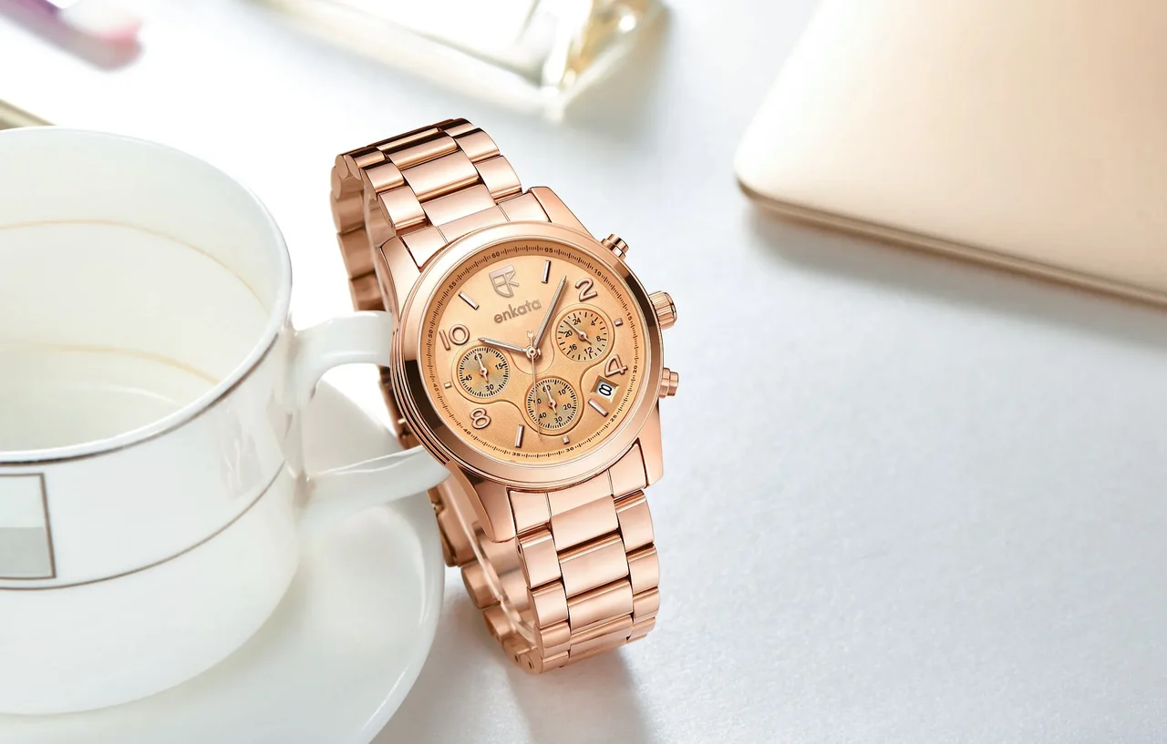 Enkatawatches Aurora III Rose Gold M 38 mm kol saati