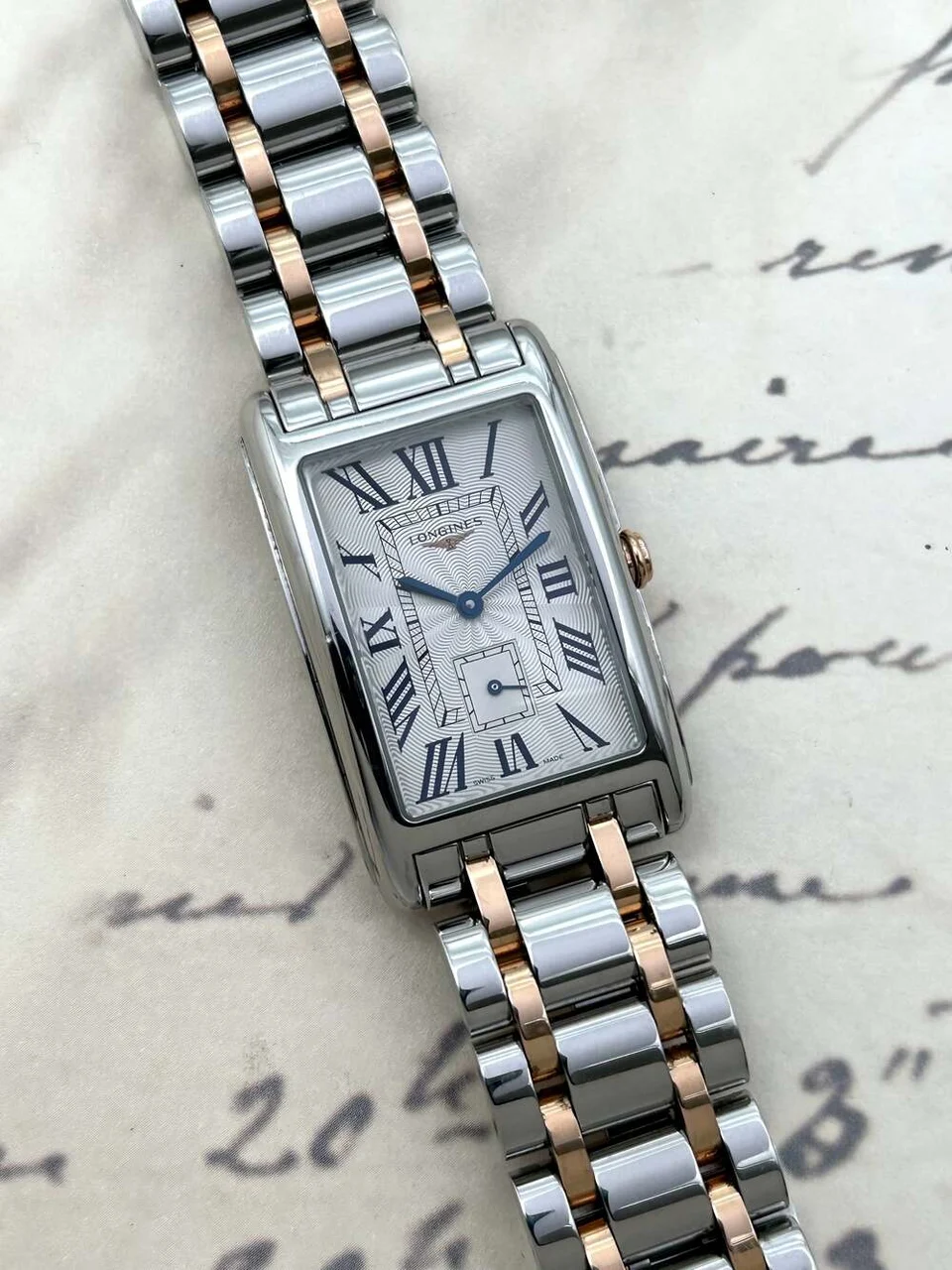 Longines Dolce Vita Two Tone 18K Rose Gold, de cuarzo. 42 mm kol saati