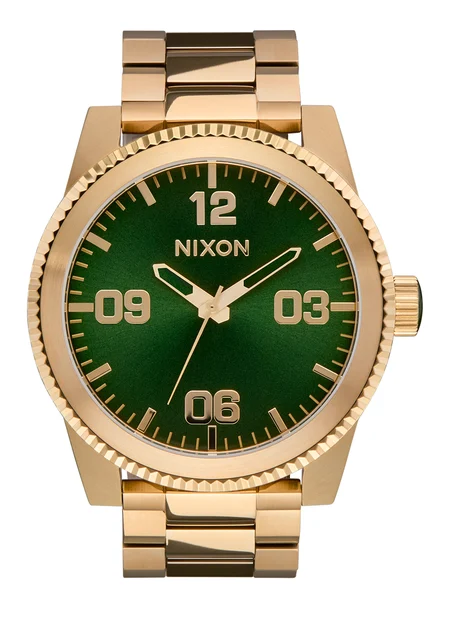 Nixon US Corporal Stainless Steel - All Gold / Green Sunray A346-2691-00 kol saati