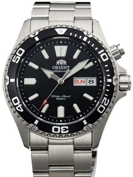 Orient Scratch and Dent - Black Mako USA Automatic Dive Watch with 120-click Bezel, Sapphi