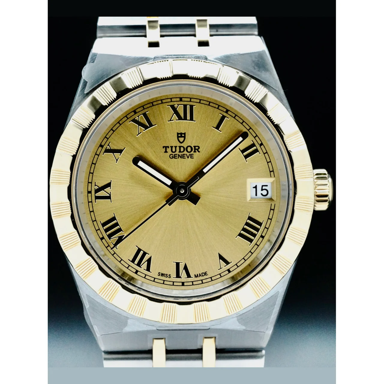 Tudor Royal Steel Case Yellow gold Bezel 210000058536 34 mm kol saati