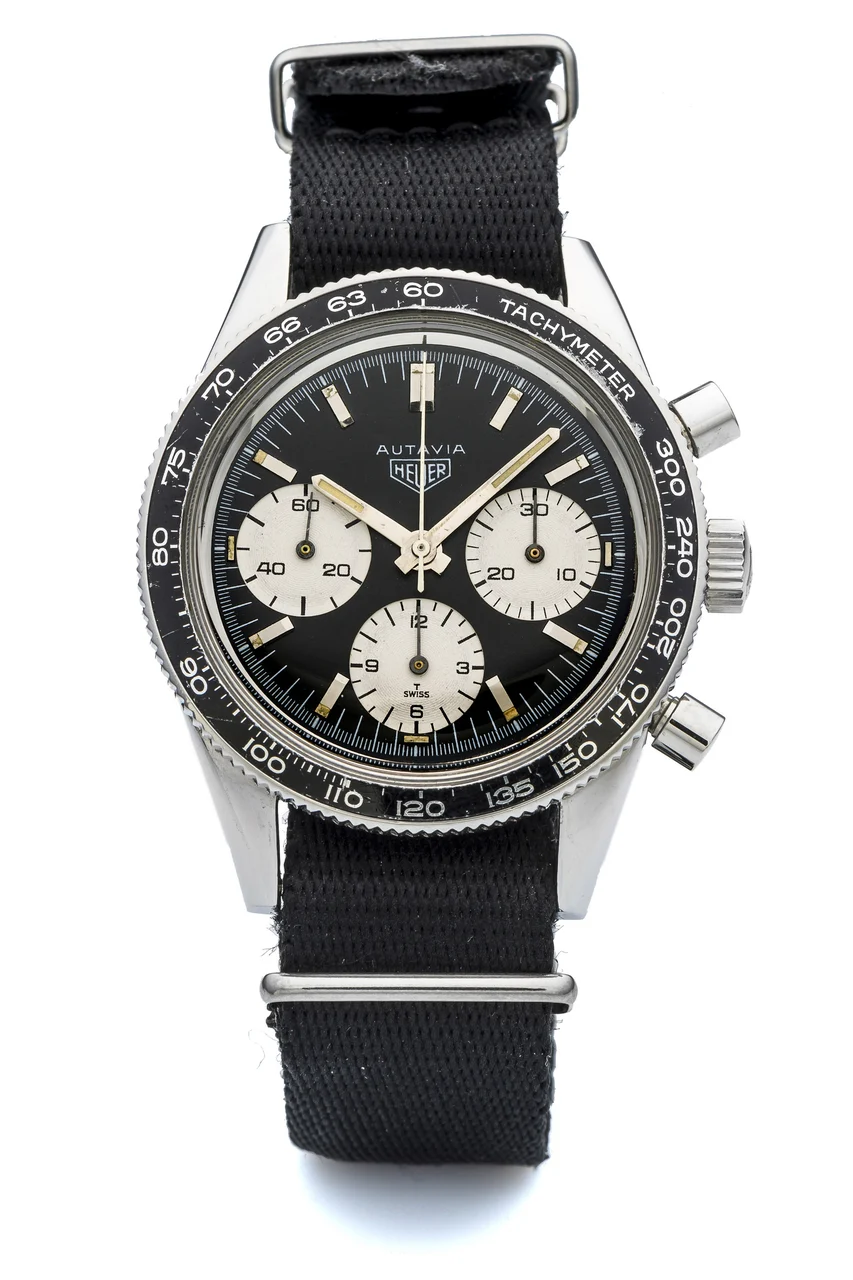 Heuer HEUER, REF. 2446 AUTAVIA, CHRONOGRAPH, JOCHEN RINDT, STEEL kol saati