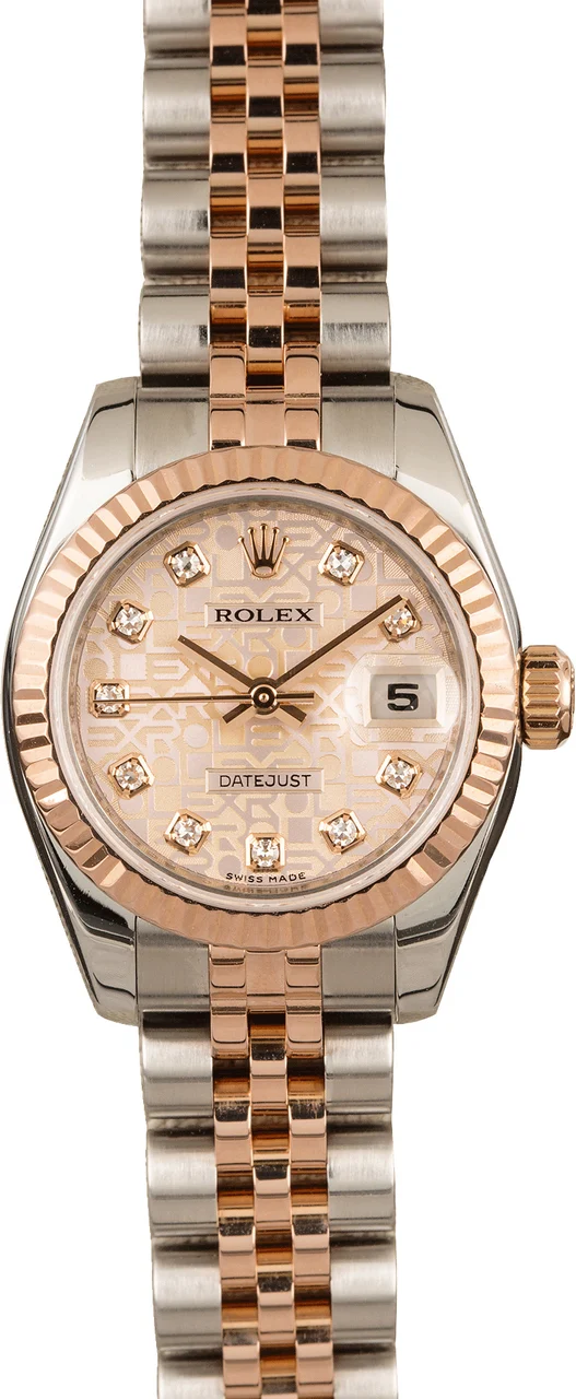 Rolex Datejust 179171 Pink Jubilee Diamond Dial 179171RDJ 26 mm kol saati