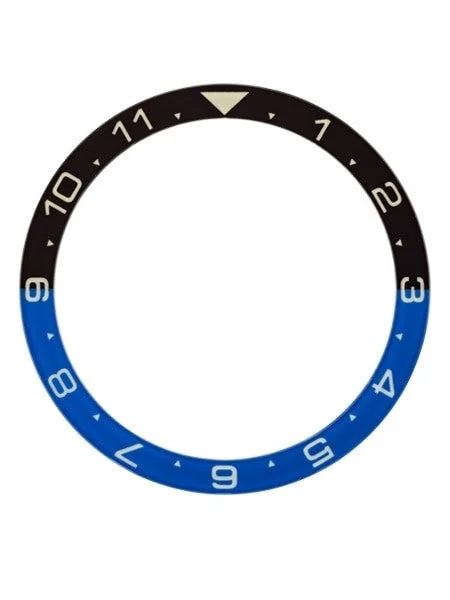 Islander "Batman" Luminous Sapphire Dual-Time Bezel Insert for Seiko Turtle Watches #C35 kol saati