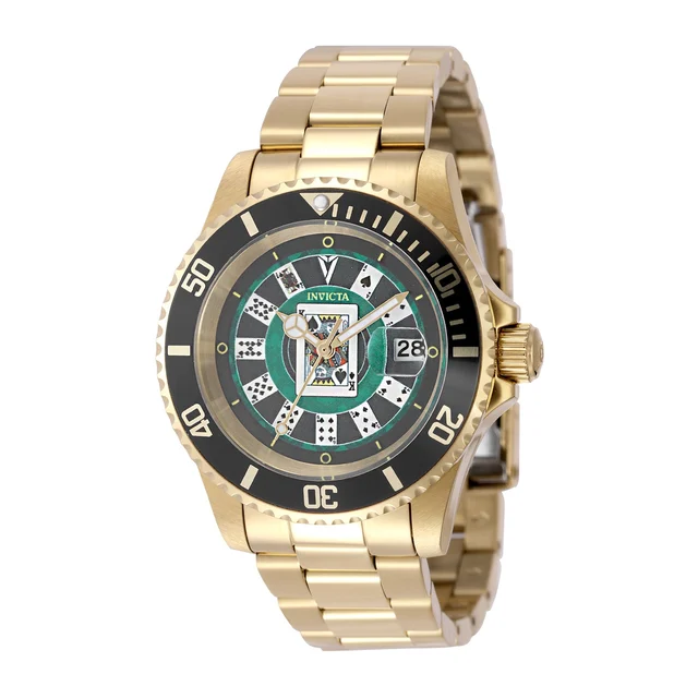 Invicta Pro Diver House of Cards Watch - 40mm. Gold (50525) kol saati