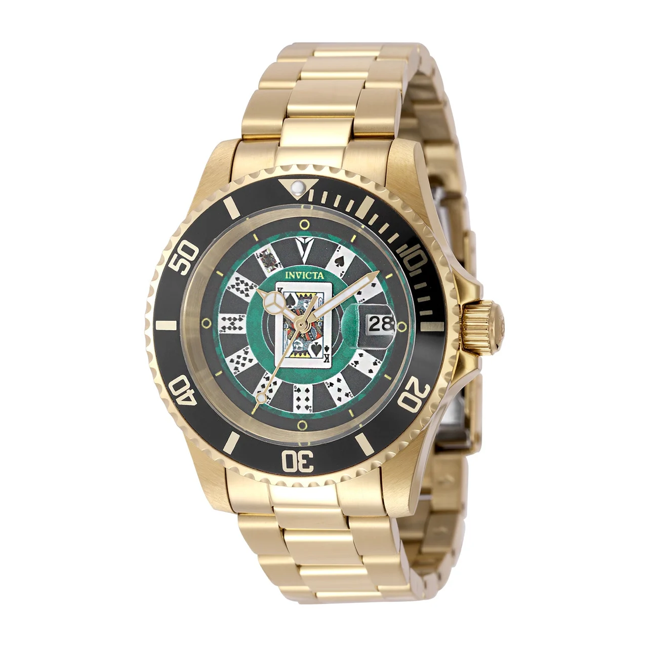 Invicta Pro Diver House of Cards Watch - 40mm. Gold (50525) 40 mm kol saati
