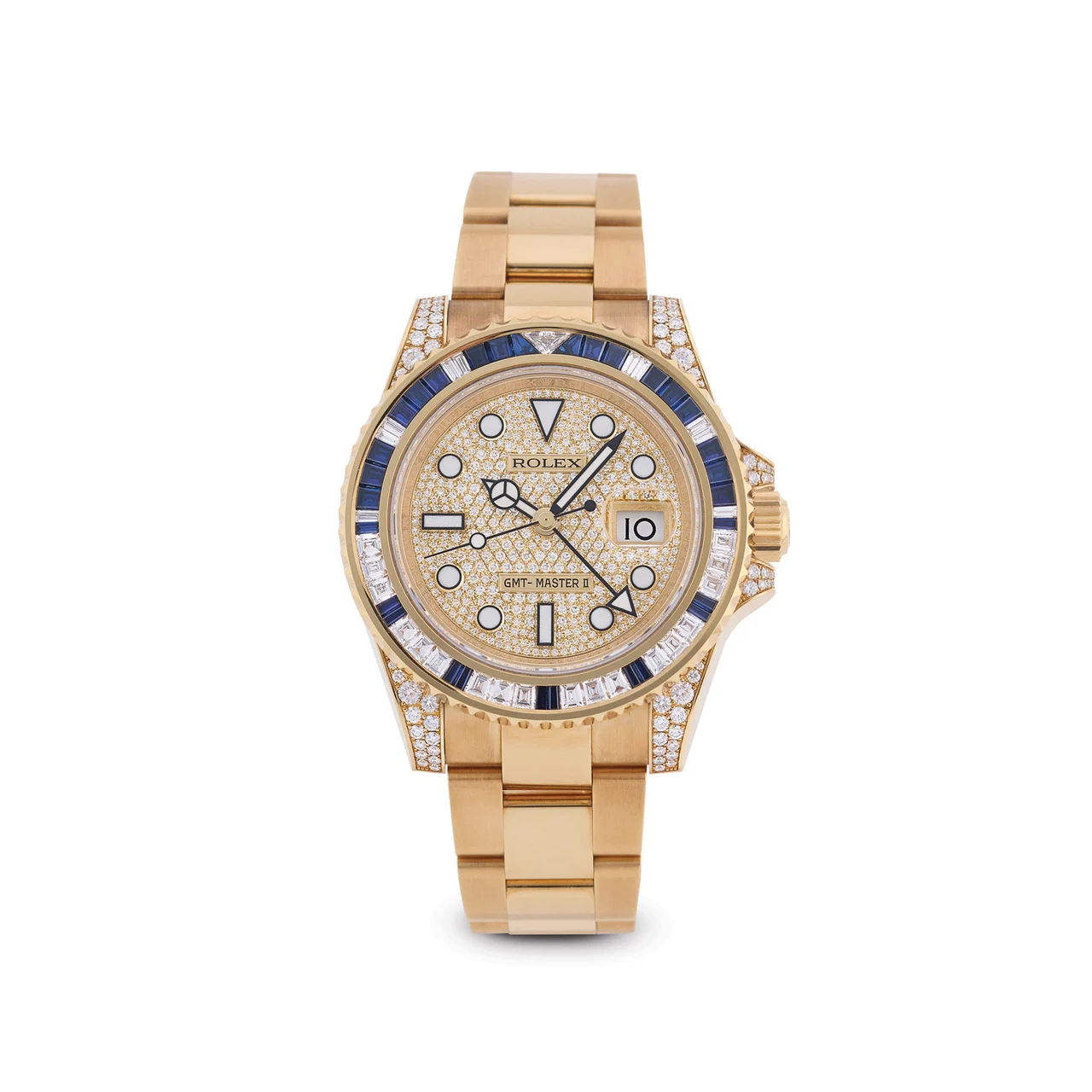 Rolex ROLEX REF. 116758SA, GMT-MASTER II, 18K YELLOW GOLD, DIAMOND, BLUE SAPPHIRES kol saati