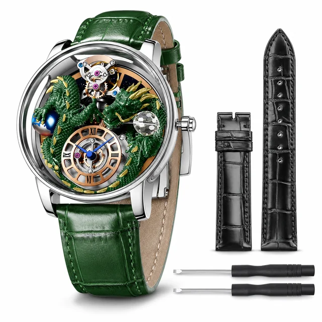 Invicta Objet D Art Dragon Edition Swiss Ronda 762 Caliber Watch - 45.5mm, Green with Inte