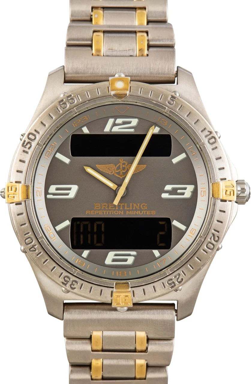 Breitling Aerospace Analog Digital Watch Ref F65362 F6536210/M119 kol saati