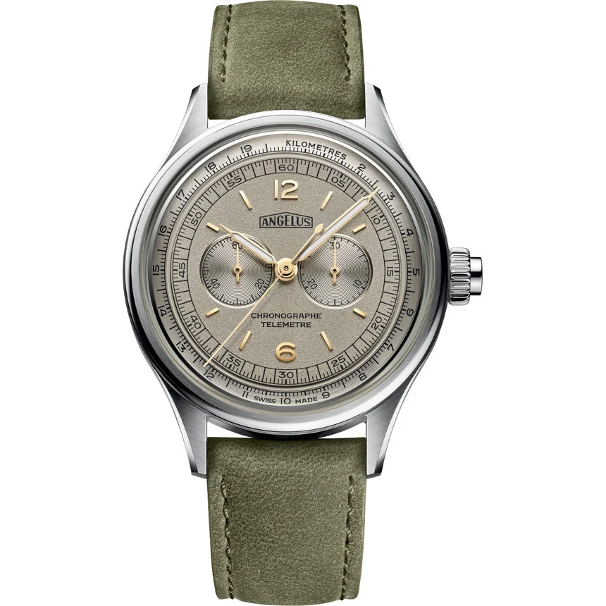 Angelus Chronograph Telemeter Steel Grey 0CHCS.G01A.V010S 37 mm kol saati