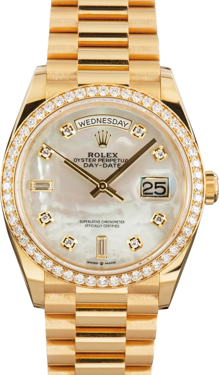 Rolex Day-Date 36 ref 128348 18k Yellow Gold 36 mm kol saati