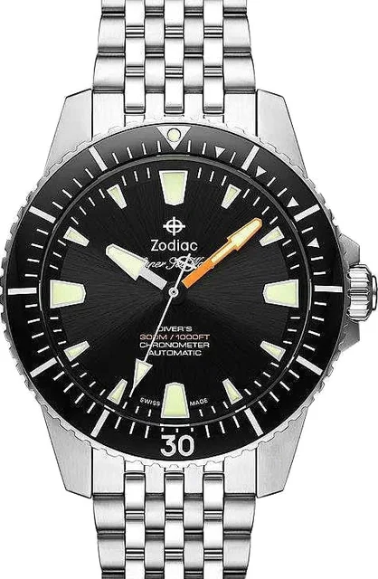 Zodiac Super Sea Wolf Pro-Diver ZO3552 Stainless Steel kol saati