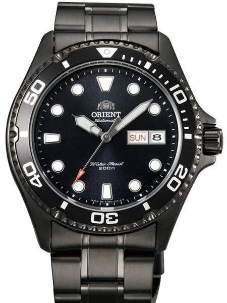 Orient Scratch and Dent - Ray Raven II Black PVD Automatic Dive Watch with Bracelet #AA02003B 1 SND436 41.5 mm kol saati