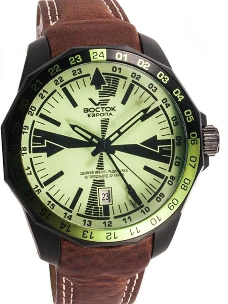 Vostok Europe Vostok-Europe Radio Room, Dual Time Automatic Watch with Luminous Dial #2254224 46 mm kol saati