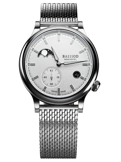 Ba111od Chapter 8 Chapter 8.6 Moonphase - White - Grained leather black kol saati