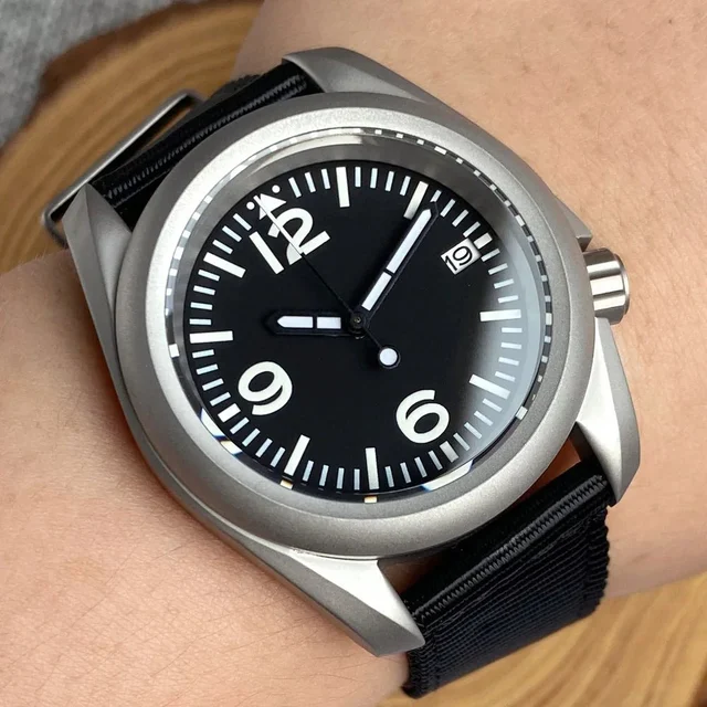 Tandorio Sandblast watch 200m Waterproof NH35 Field watch sapphire TD115 Raw Skx 14:350686