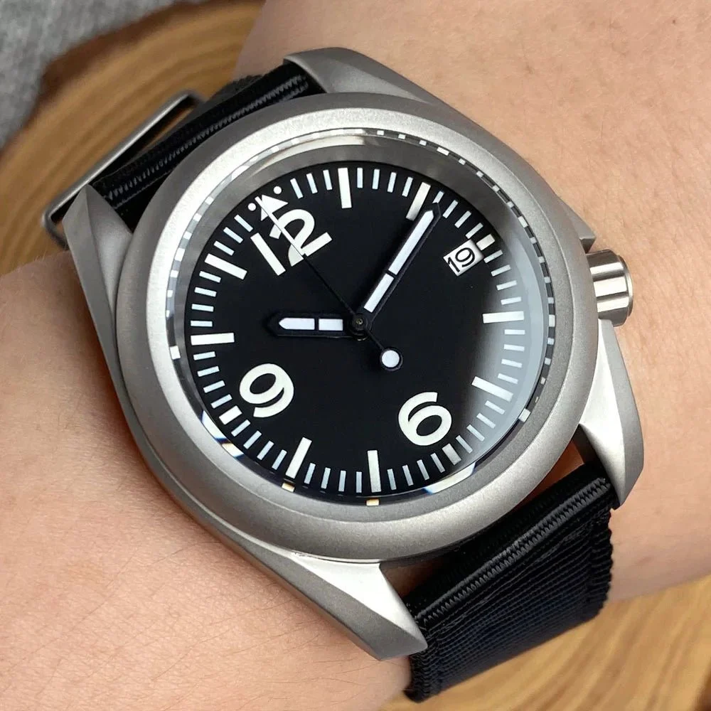 Tandorio Sandblast watch 200m Waterproof NH35 Field watch sapphire TD115 Raw Skx 14:350686#logo blue;5:56964930#nh35 movt 40 mm kol saati
