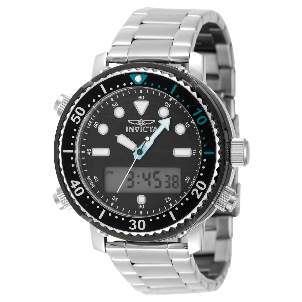 Invicta Pro Diver DigiQuartz Watch - 46.5mm, Steel (48370) 46.5 mm kol saati