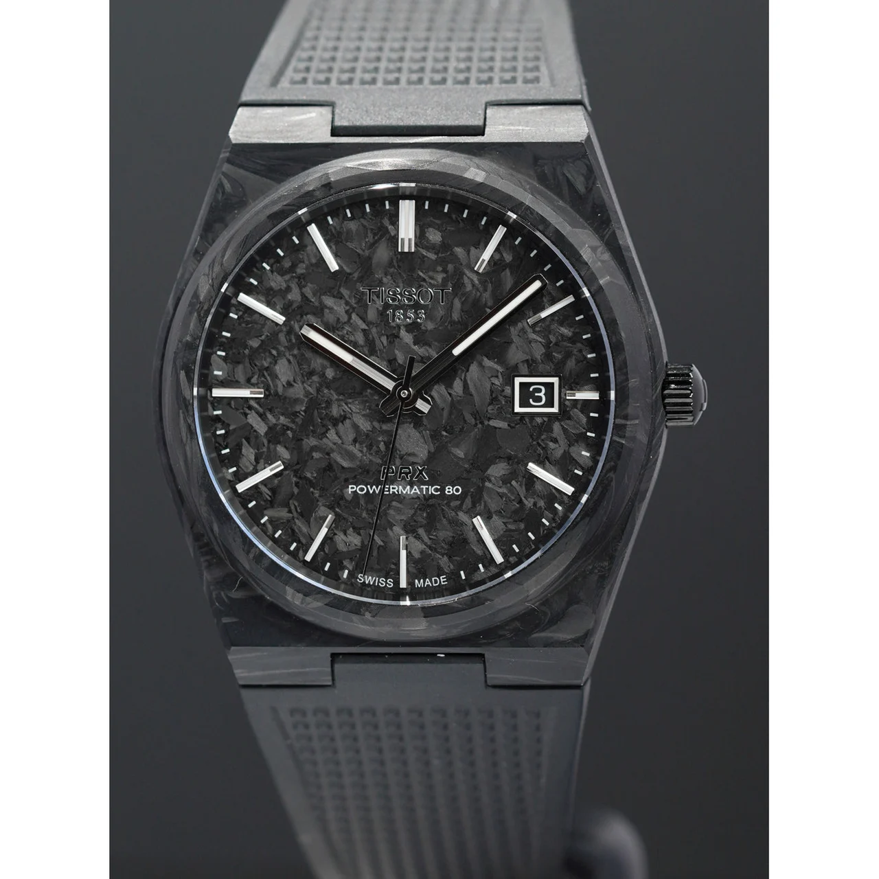 Tissot PRX Powermatic 80 Carbon T137.907.97.201.00 210009N29912 40.5 mm kol saati
