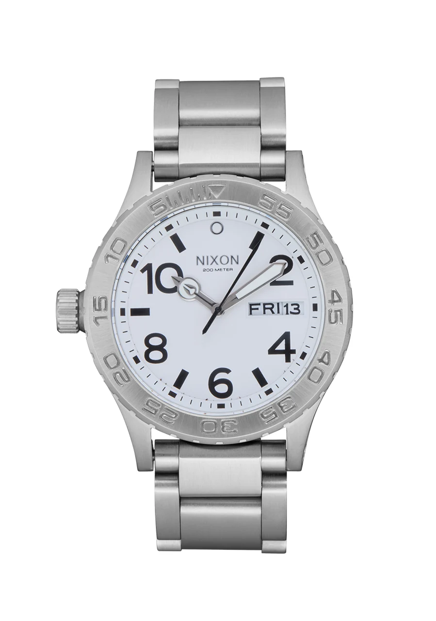 Nixon US All Silver / White A1430-5424-00 42 mm kol saati
