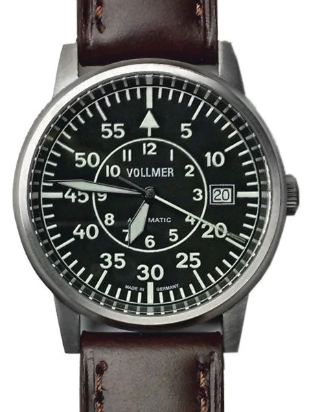 Vollmer Aerodyne Swiss Automatic Watch with Sapphire Crystal, 38.5mm Titanium Case #V5H85 38.5 mm kol saati