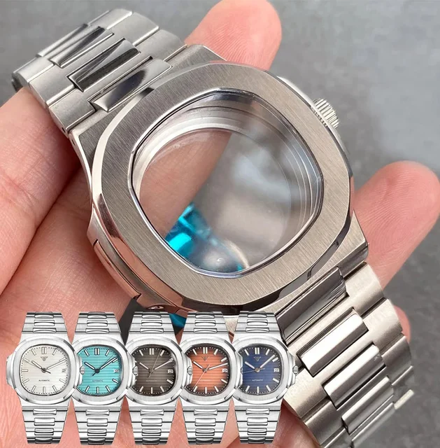 Tandorio Square Watch Case fit for Philippe Nautilus 40mm Japan NH35A NH34 NH70 Movement S