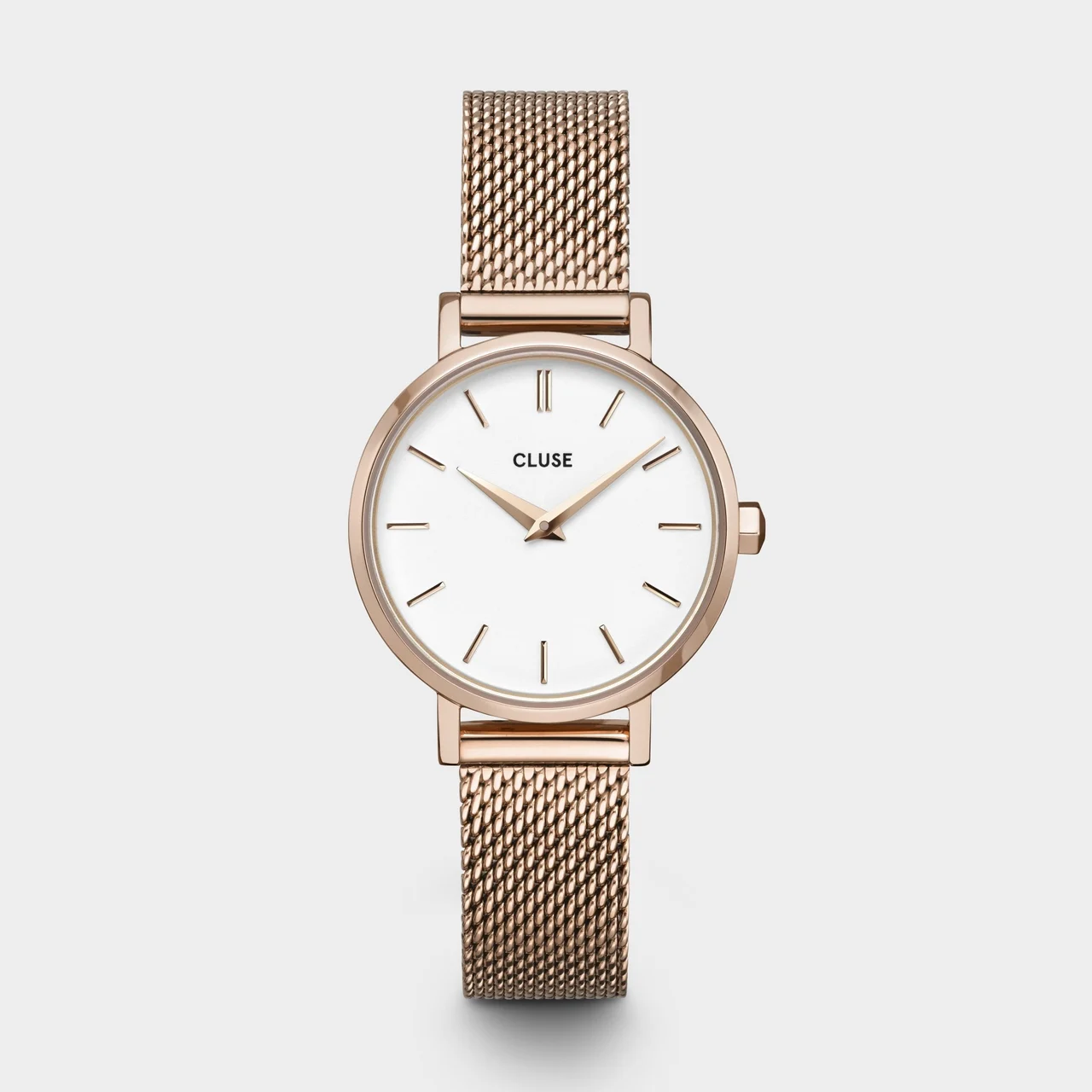 CLUSE Boho Chic Petite Watch Mesh, White, Rose Gold Colour CW0101211003 28 mm kol saati