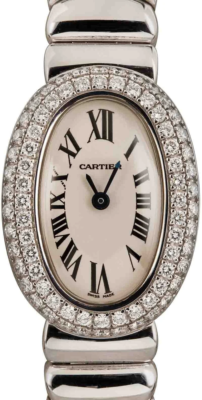 Cartier Baignoire 18k White Gold WB5095W2 25 mm kol saati