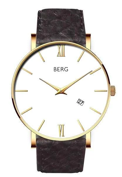 bergwatches with Black G Strap 36mm-G-White with Black G Strap kol saati