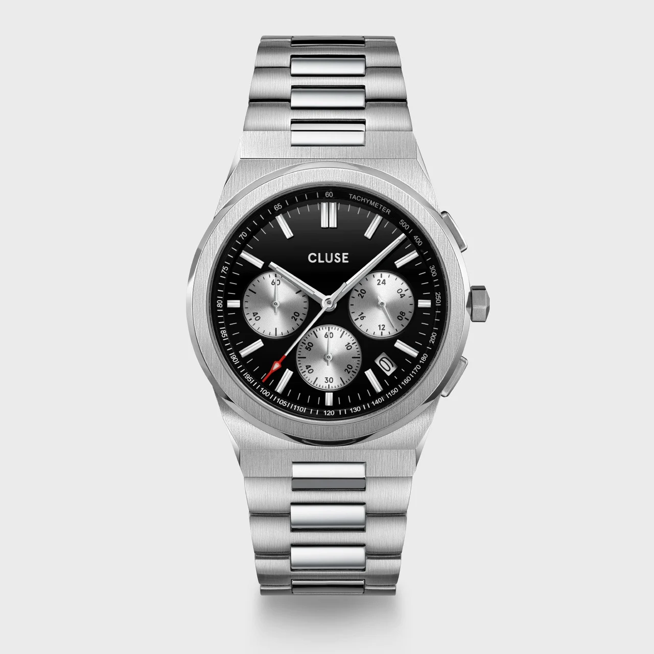 CLUSE Vigoureux Chrono Watch Steel, Black, Silver Colour CW20806 40 mm kol saati