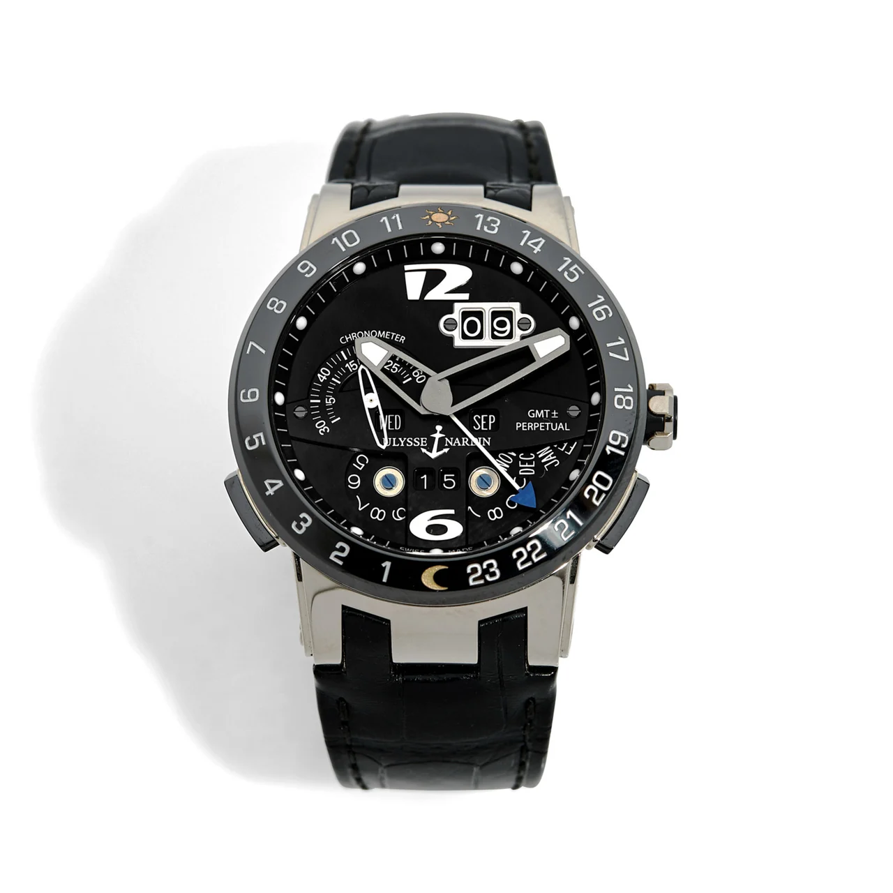 Ulysse Nadrin ULYSSE NADRIN REF. 320.00 EL TORO GMT PERPETUAL WHITE GOLD kol saati