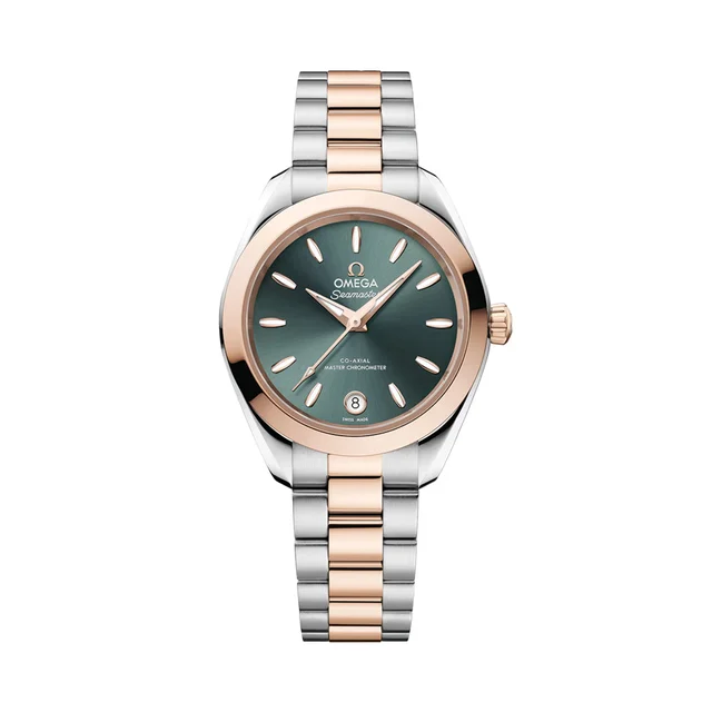 OMEGA Seamaster Aqua Terra 150M Two-Tone Sedna™ Gold 30mm - Green on Bracelet O22020302010
