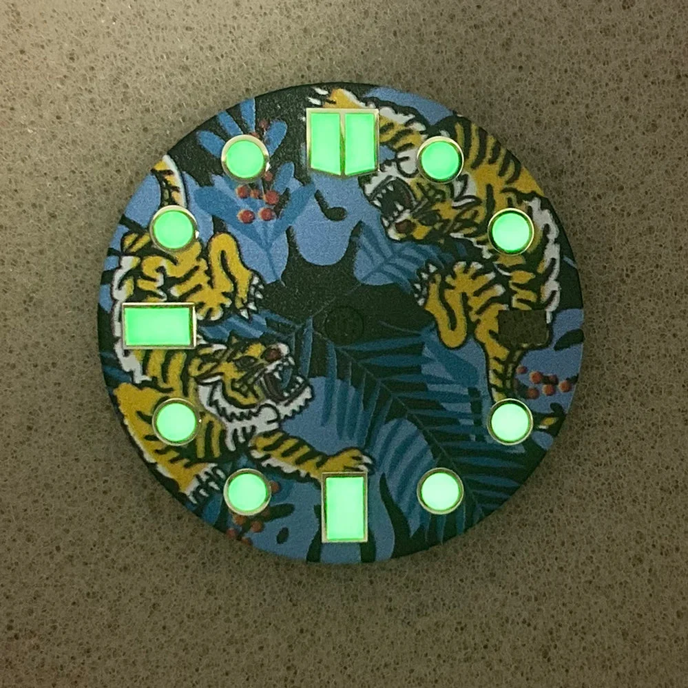 Tandorio Watches Painting Dial Sterile Japan C3 super luminous 28.5mm for NH35/4R36A movement 3 /3.8 painting-dial-sterile-japan-c3-super-luminous-28-5mm 28.5 mm kol saati