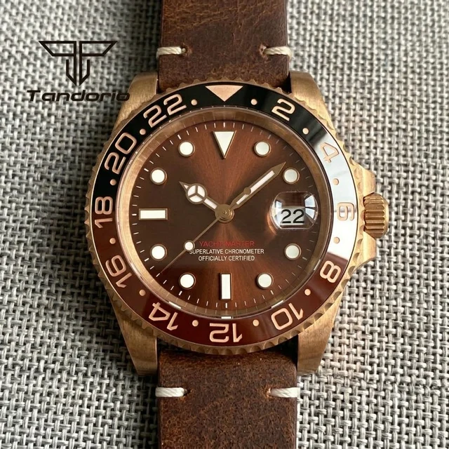 Tandorio Watches Tandorio TD232B Solid CUSN8 Bronze Watch NH35A PT500040mm Sapphire Submar