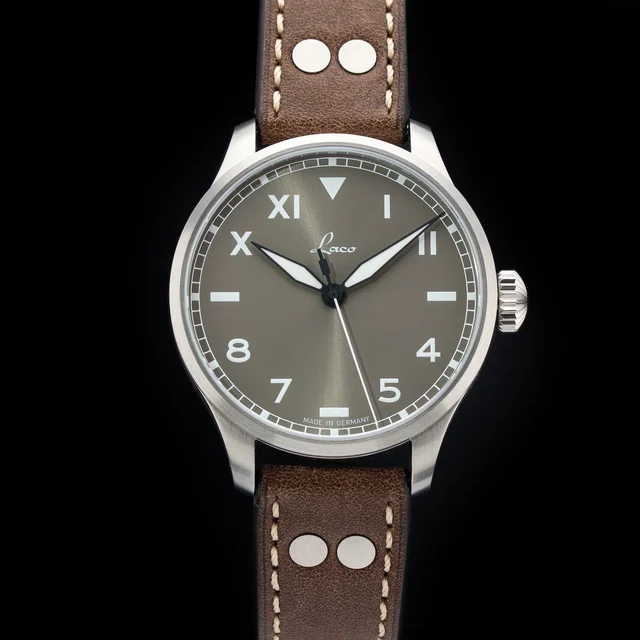 Laco Pilot Watches Basic Augsburg 42 Taupe California 210009N32743 kol saati