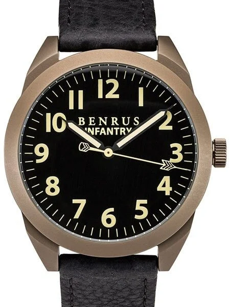Benrus Stainless Steel, Military-Inspired Quartz Infantry Watch #BR021J kol saati