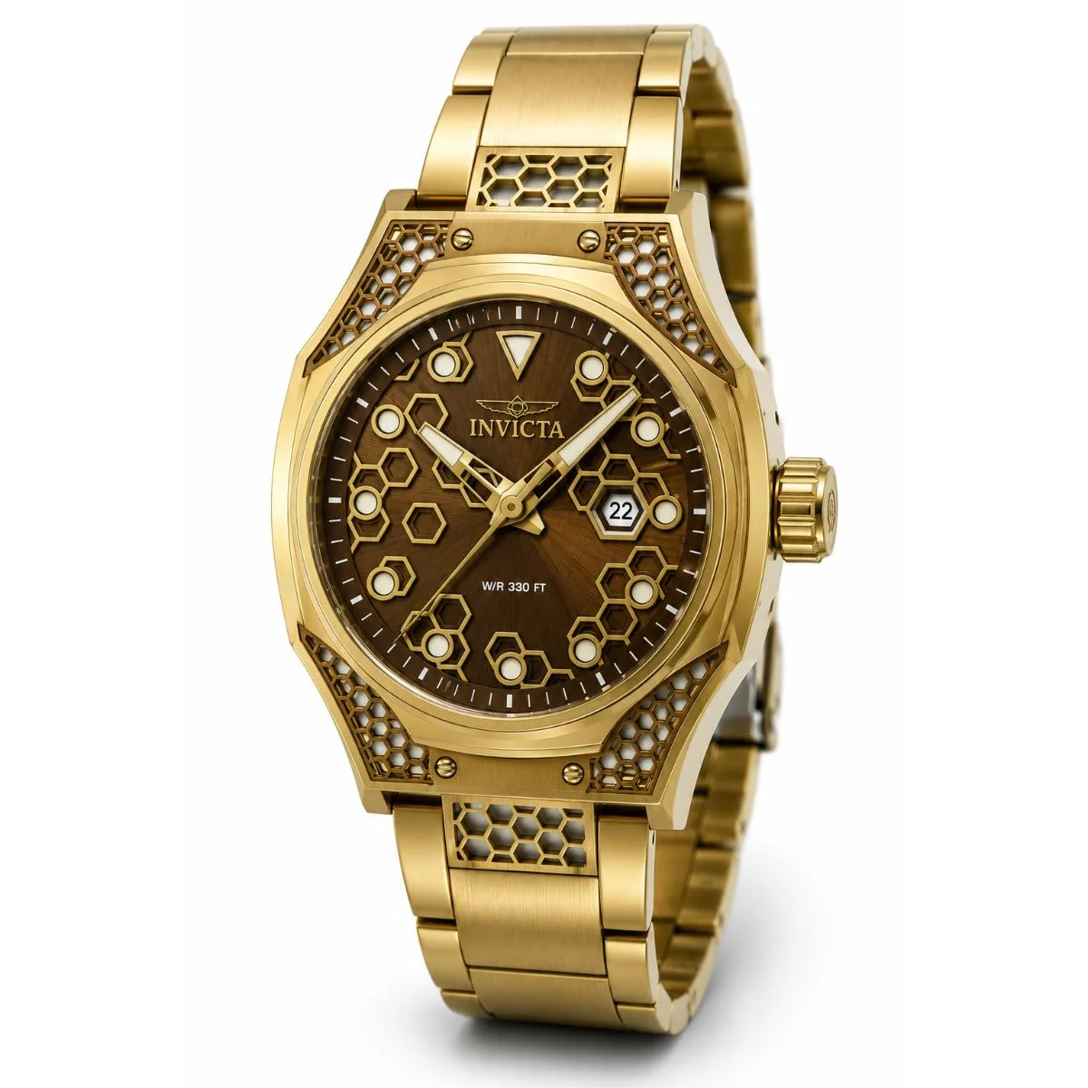 Invicta Akula Hexa X Watch - 48mm. Gold (50070) 48 mm kol saati