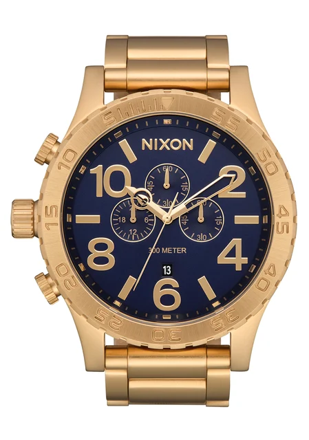 Nixon US Chrono - Gold / Blue Sunray / Gold A1389-3334-00 kol saati