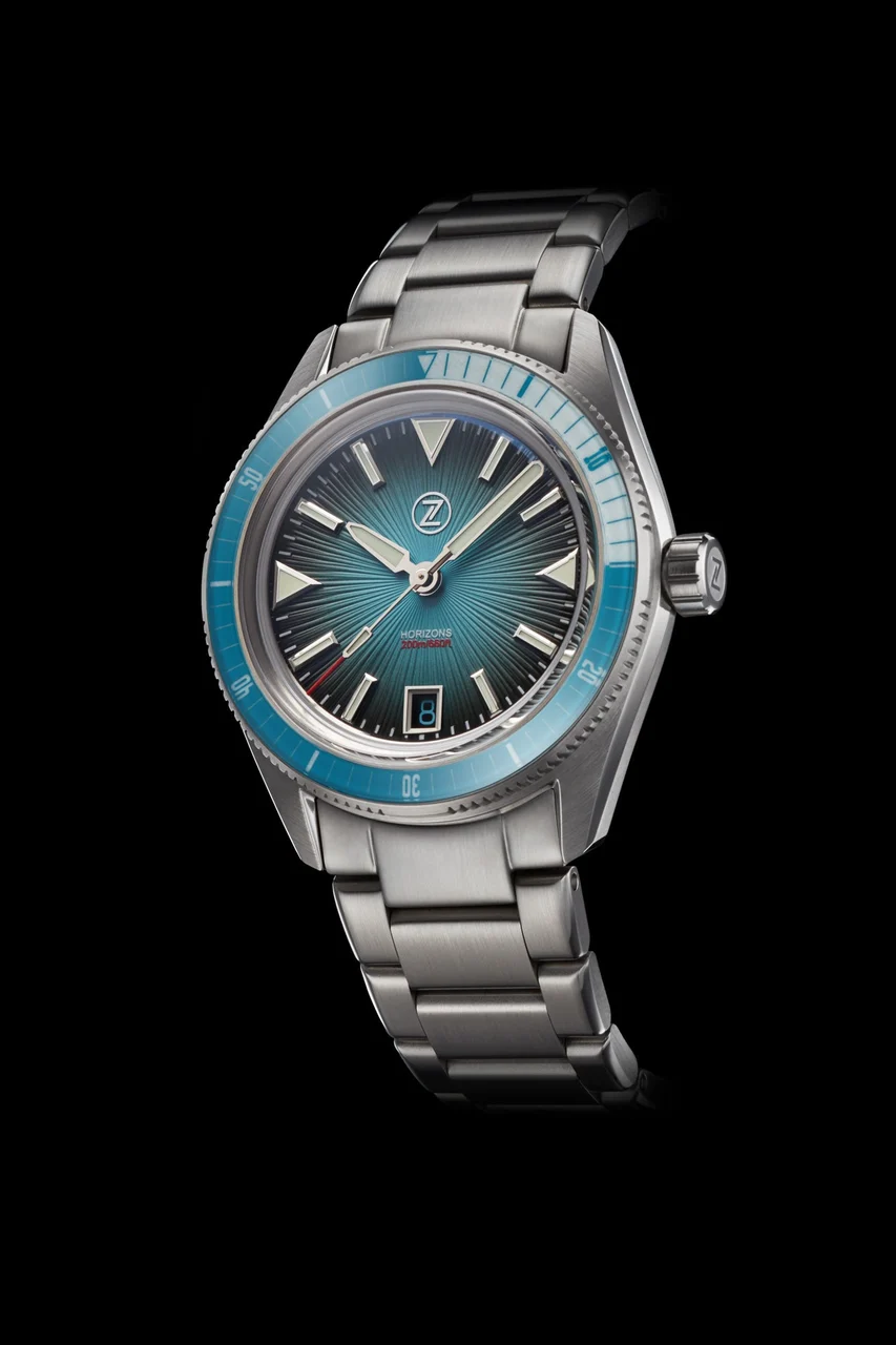 Zelos Horizons 200m Diver 'Ocean Blue' 20 mm kol saati