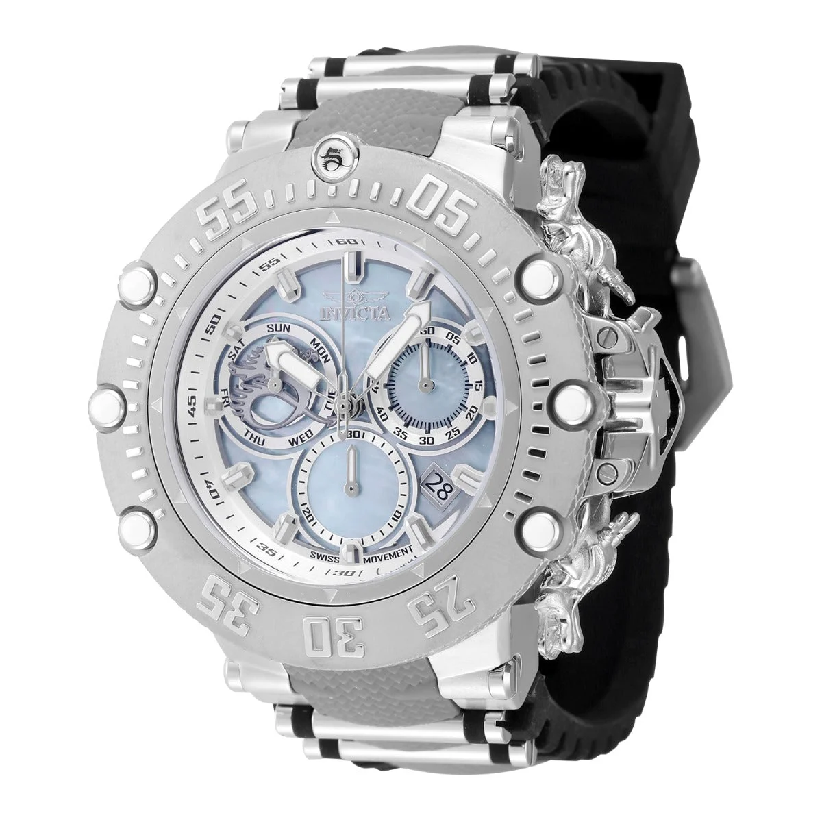 Invicta Subaqua Noma VII Swiss Ronda Z60 Caliber Watch w/ Mother of Pearl Dial - 52mm, Grey, Black, Steel (47612) 52 mm kol saati
