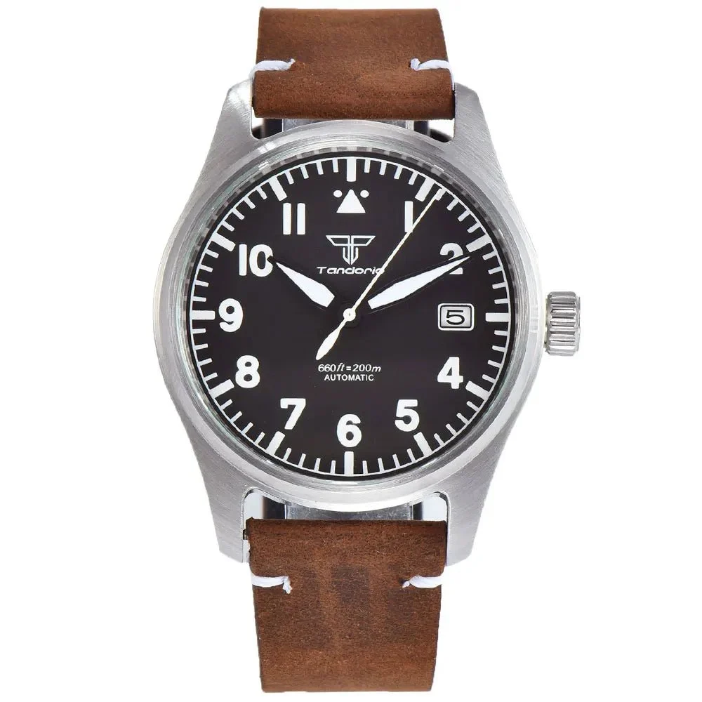 Wristfull Tandorio NH35A Automatic 39mm Pilot 200m Waterproof Sapphire Crystal TD112 ptrosegold 39 mm kol saati