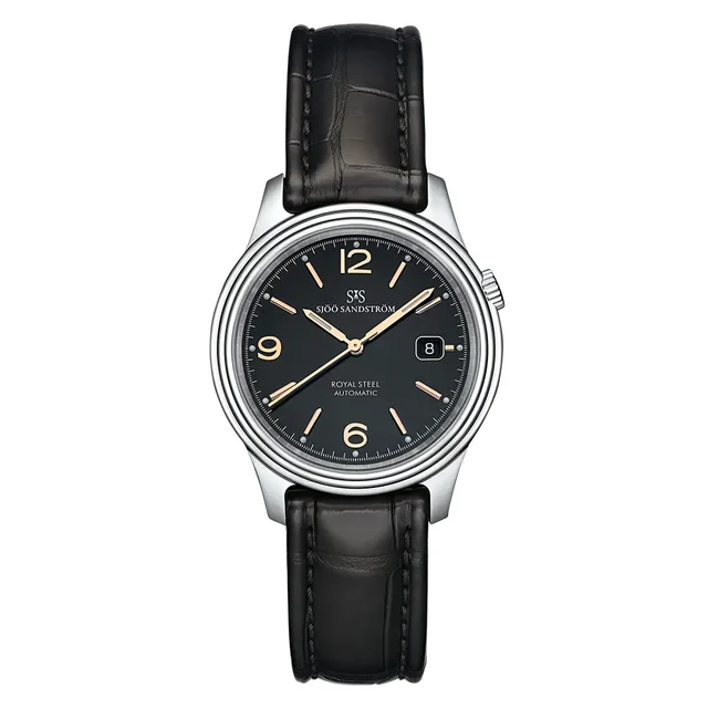 Sjöö Sandström Royal Steel Classic SS-1841-1-Black-Rose-gold kol saati