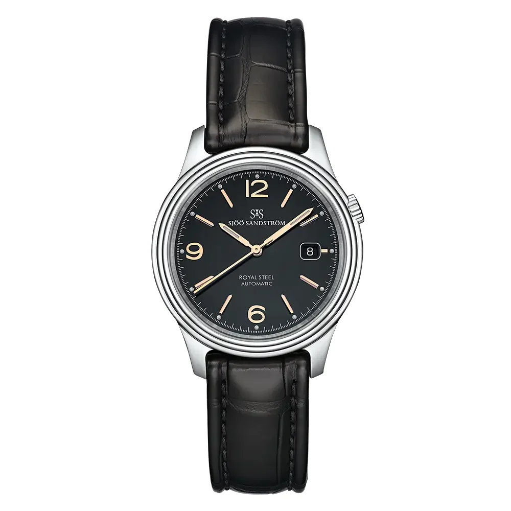 Sjöö Sandström Royal Steel Classic SS-1841-1-Black-Rose-gold 41 mm kol saati