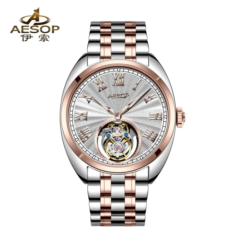 Tandorio AESOP 7088 Flying Tourbillon Movement Skeleton Sapphire 5ATM 12000053331801076 42 mm kol saati