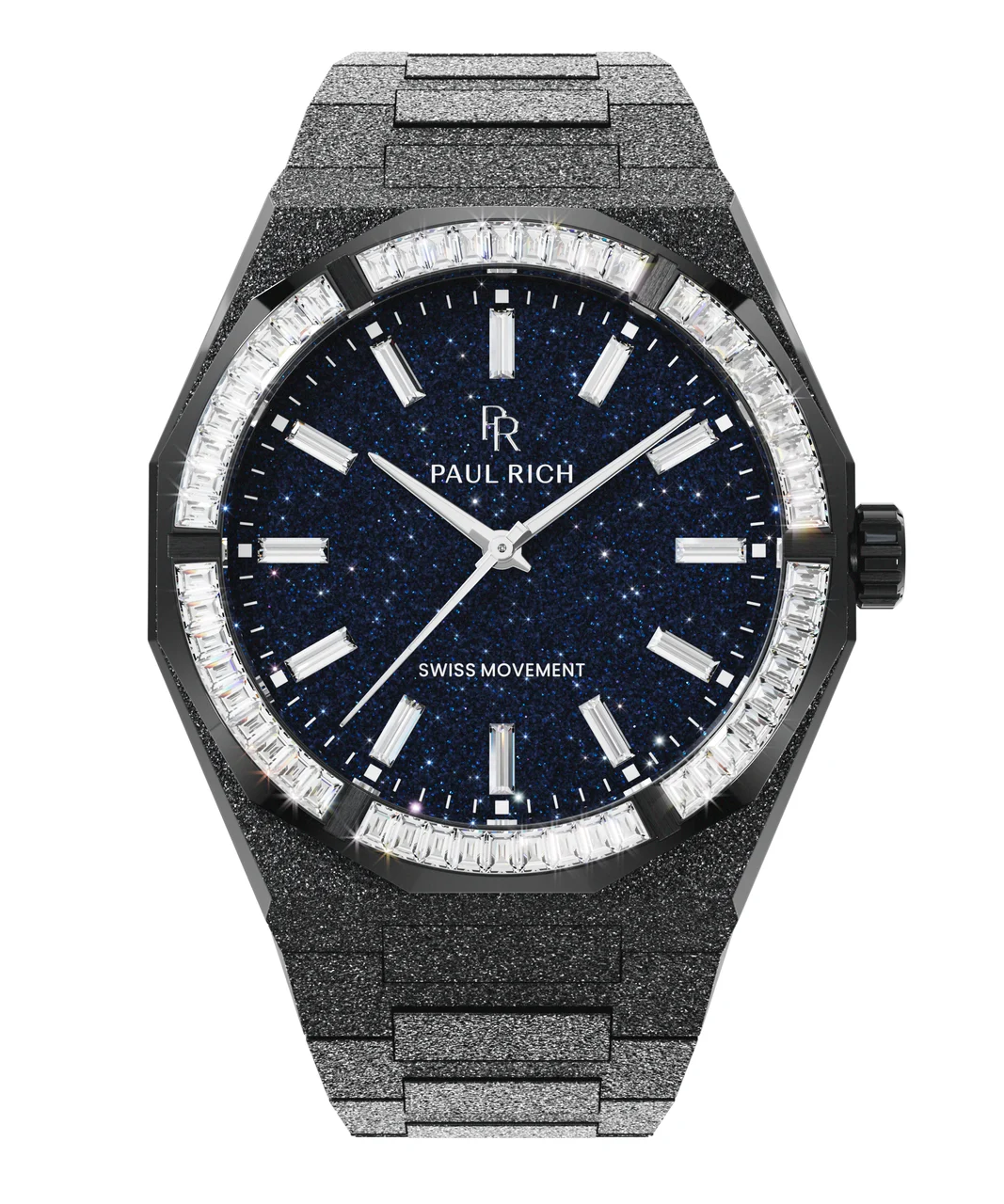 Paul Rich Frosted Star Dust II MoissanitePR99II - Black Quartz 43 mm kol saati