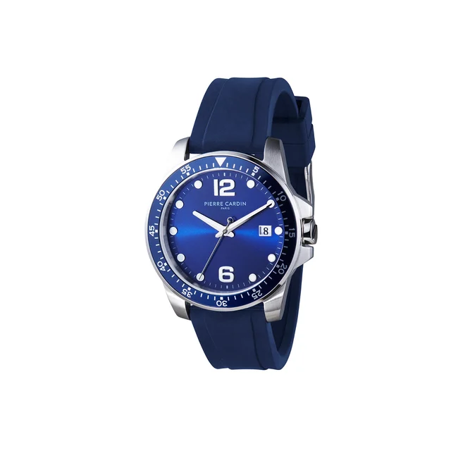 NATION Éclat Stainless Steel Watch with Rubber strap and Blue Dial CNI.0035 kol saati